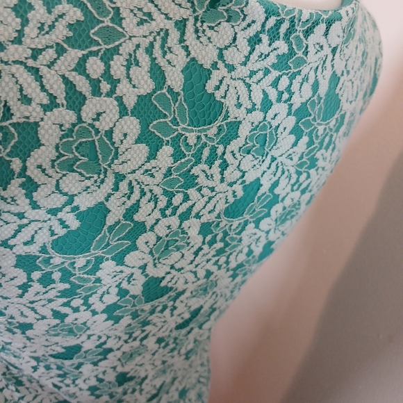 Cynthia Rowley Teal Floral Lace Dress – Small - Picture 12 of 14
